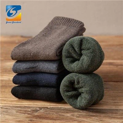 Мъжки едноцветни дебели топли зимни чорапи