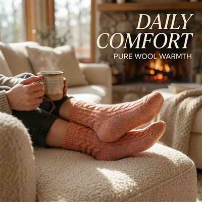 Вълнени дебели чорапи Плетени зимни топли домашни чорапи